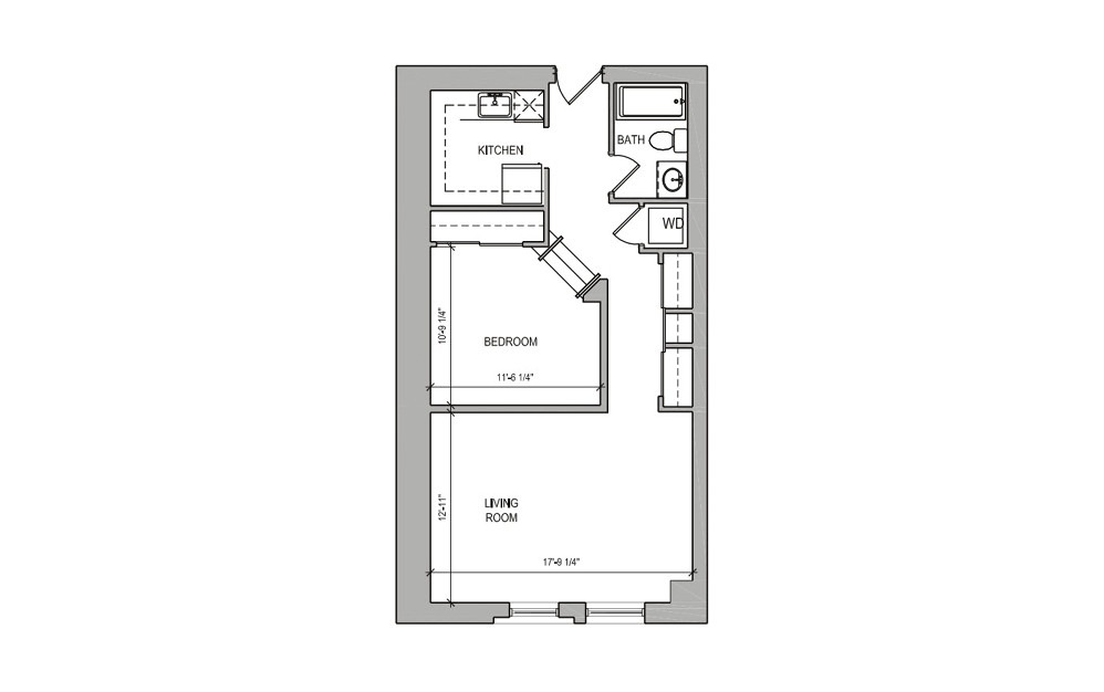 HC Studio/Alcove Floor Plans South End Apartments