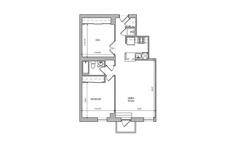 HC-10 One Bedroom/Den w/Balcony